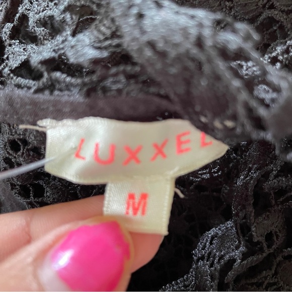 Luxxel Black Embroidered Lace Peek a Boo Tiered Dress - Picture 9 of 12